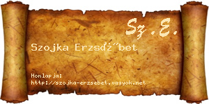 Szojka Erzsébet névjegykártya